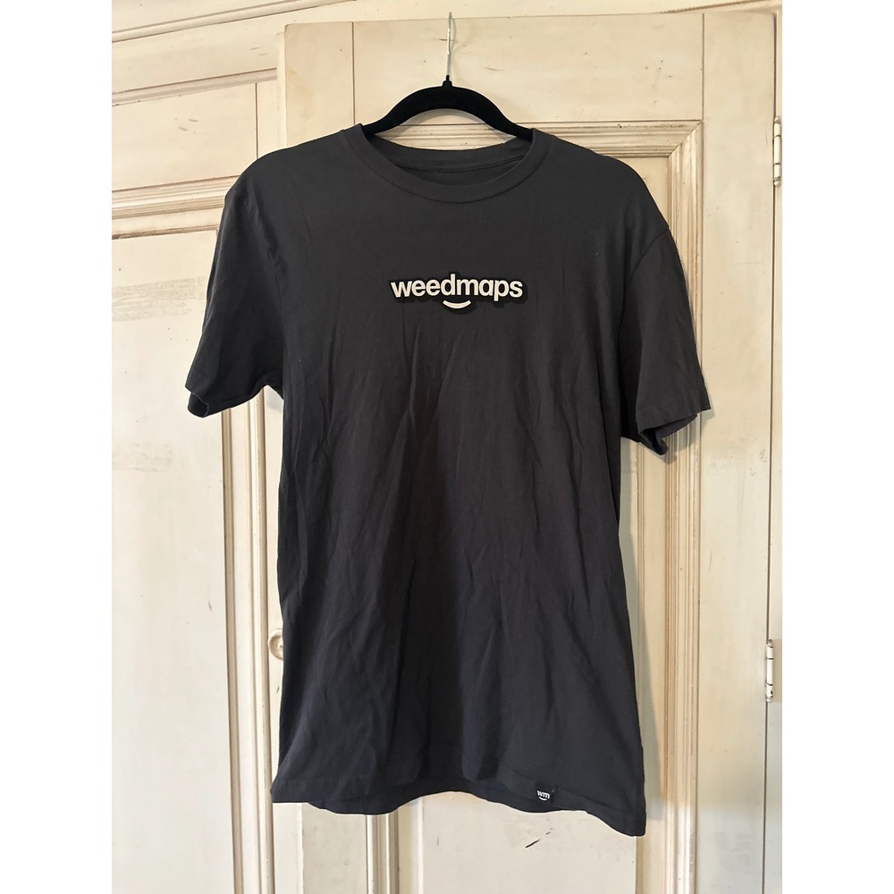 Weedmaps Graphic T-Shirt Mens Small Black Short Sleeve Logo Cotton Tee